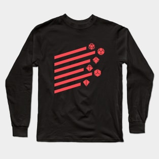 Red Retro Polyhedral Dice Set Long Sleeve T-Shirt